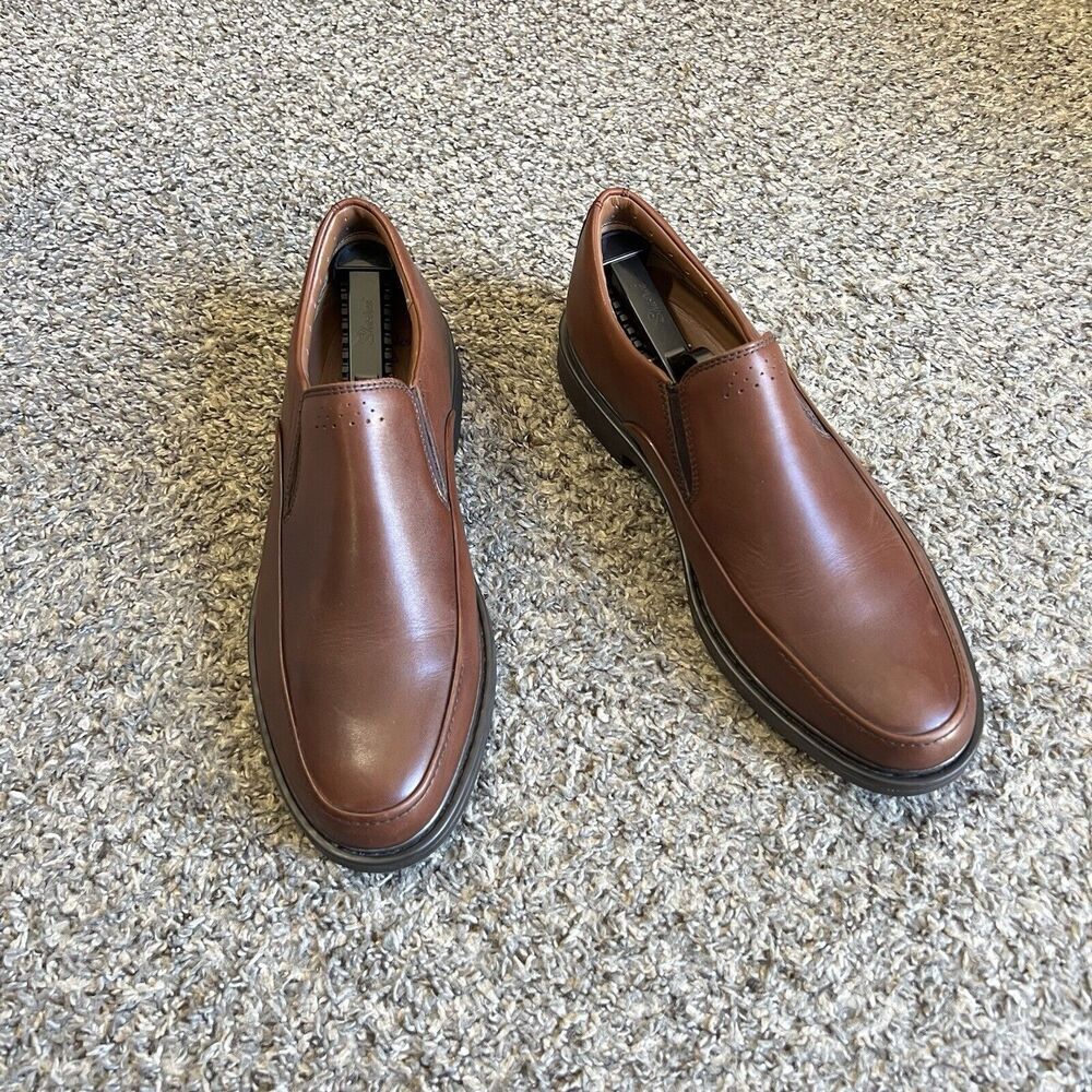Clarks Active Air Vent Brown Leather Loafers Shoes Mens 9.5 M Slip On Comfort - Picture 10 of 10